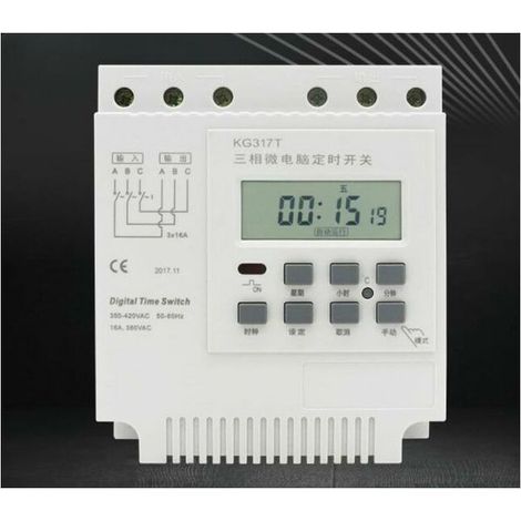 royaluxe - Relais Temporisé Programmable Relais Hebdomadaire Commutateur de Minuterie de Puissance Interrupteur de Minuterie Triphasé Horloge Numérique Intelligente (1/2)