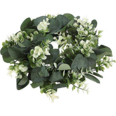 Couronne de bougies décorative en eucalyptus artificiel (5 pièces) (1/5)