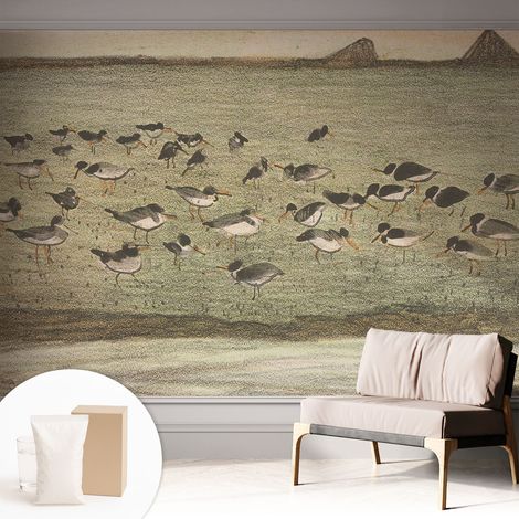 Papier peint intissé décoratif avec colle pour salon chambre et bureau Installation rapide Tranquillité aviaire 312x219 cm (1/5)