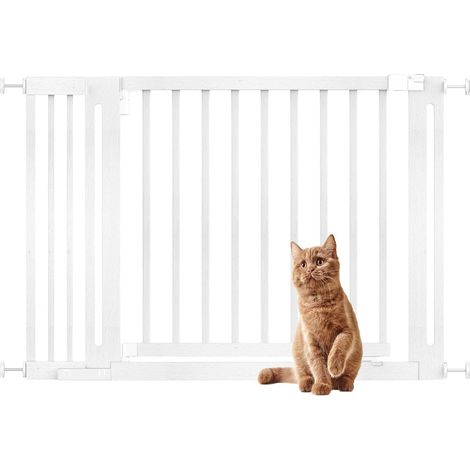 Bettacare Wooden Elegance Dog Gate, White, 115cm - 123cm, Pressure Fit Pet Gate, 73cm Extra Wide Doorway, Easy Installation