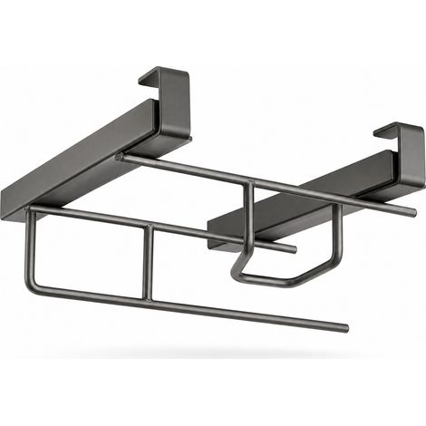 Portabicchieri sospeso senza foratura per armadio grigio 28 cm