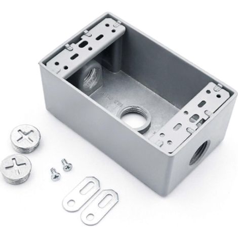 Wetterfeste Steckdosenabdeckung (1-fach) mit offener Montage, wasserdichter Boden aus Aluminium-Druckguss