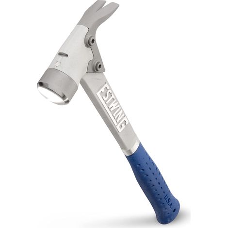 Marteau de charpentier en aluminium – Griffe droite de 396,9 g avec face lisse et poignée de réduction des chocs (1/5)