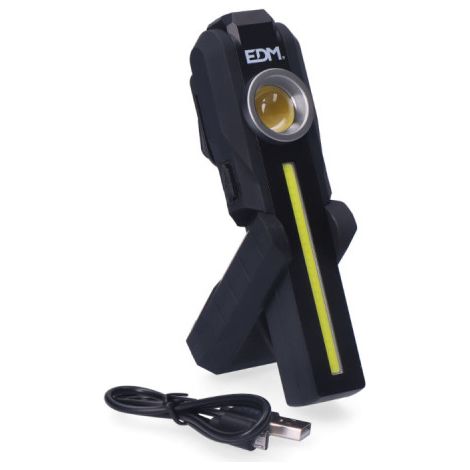 LINTERNA LED COB REDONDA 200lm + COB FRONTAL 200lm + SPOT SUPERIOR 50lm EDM (1/5)