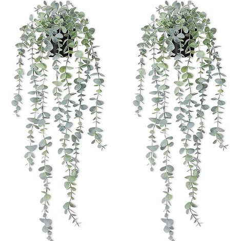 Planta colgante artificial, 2 plantas artificiales con macetas, plantas artificiales de interior, planta artificial en maceta, decoración de interior/exterior, plantas artificiales colgantes para boda (1/5)