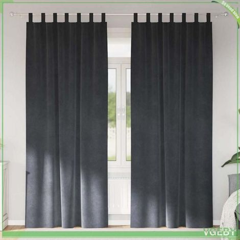 4107265 Rideaux occultants 2 pcs Gris clair 140 x 225 cm Velours (1/5)