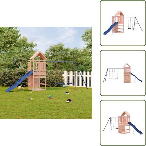 Juegos para niños - vidaXL Parque infantil de exterior madera maciza Douglas - Tobogán para niños