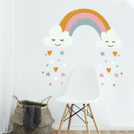 Stickers muraux Géants Motifs cœurs et arc-en-ciel (1/5)