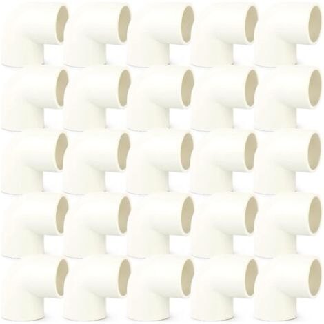 20pièces PVC Nettoyage Bouchon 20mm BSP Mâle, Adaptateur de capuchon d'extrémité, Fermeture bouchon raccordement tuyauterie pour la maison ou l'industrie, Ligne d'eau plomberie 90 Degree Elbow 25mm (1/5)