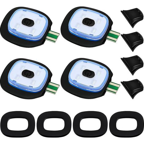 Lampe LED rechargeable USB pour bonnet en maille, lot de 4, modes d'éclairage fort, moyen et faible. (1/5)