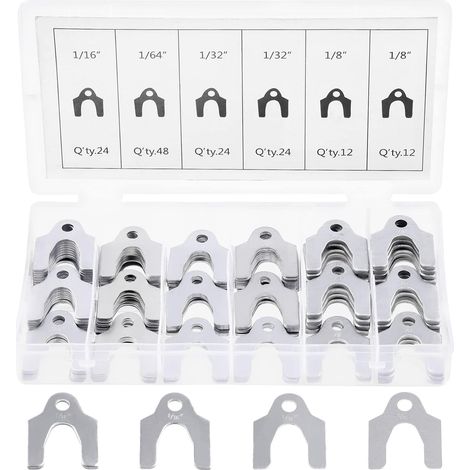 144 Pcs Auto Alignment Shims 4 Sizes 1/64", 1/32", 1/16", 1/8" with Storage Box, for Adjusting Body Parts or Camber (1/5)