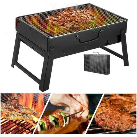 Tragbarer Touristen-Holzkohlegrill im Kofferformat