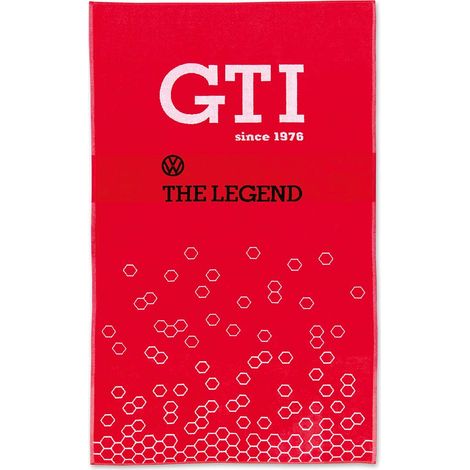 BRISA VW Collection - Volkswagen Asciugamano per Spiaggia, Bagno, Sauna e Telo Mare nel Design del Golf GTI (GTI The Legend/Rosso) (1/4)