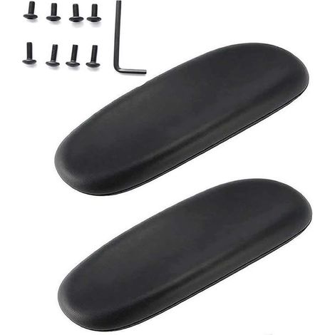 Pair Universal Office Chair Armrest Replacement Armrest Soft PU Leather Armrest Compatible with All Styles of Armrest Black (1/3)