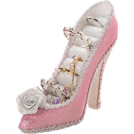 Presentoir A Bagues - Support Bijoux Forme Chaussure - Resine Et Dentelle - Pour Boutique Ou Maison - 1 Piece (1/5)