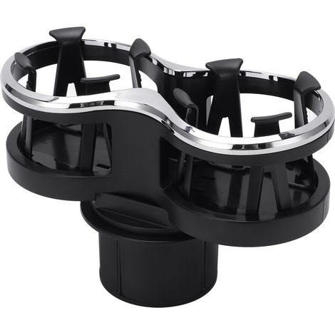 Porte-gobelet 2 en 1 pour voiture, compatible avec les bouteilles de boissons, noir, fixation universelle pour le lait, le thé et les cendriers. (1/5)