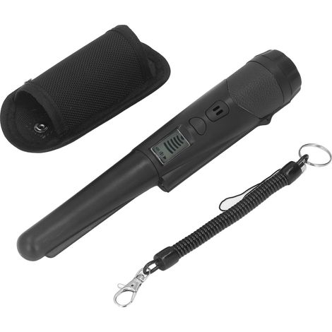 Détecteur de métaux professionnel haute sensibilité portable avec écran LCD et fonction lampe torche, noir (1/5)