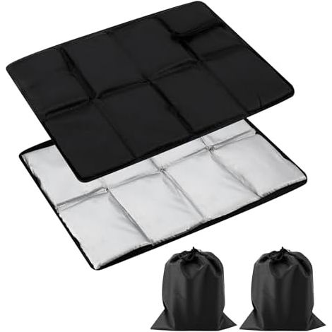 2 Pièces Tapis Siège Extérieur,Coussin de Siège Étanche,avec 2 Sacs de Rangement, Coussin Chaud Portable, adapté aux Pique-niques en Plein air, à la randonnée et au Camping (1/5)