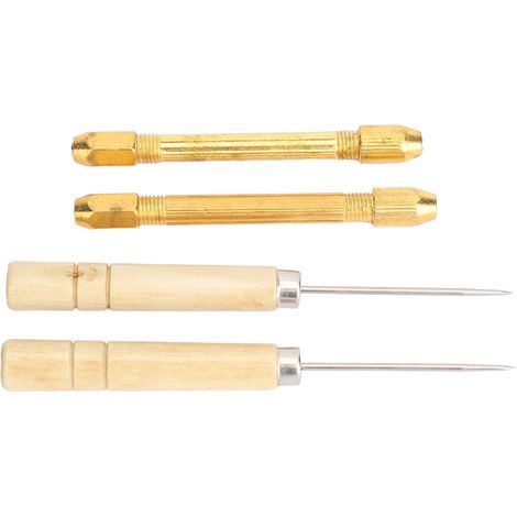 Porte-aiguilles pour rerooting de poupées avec 10 aiguilles fines 0.8mm, manche en alliage et alène en bois - Kit rerooting complet (1/5)