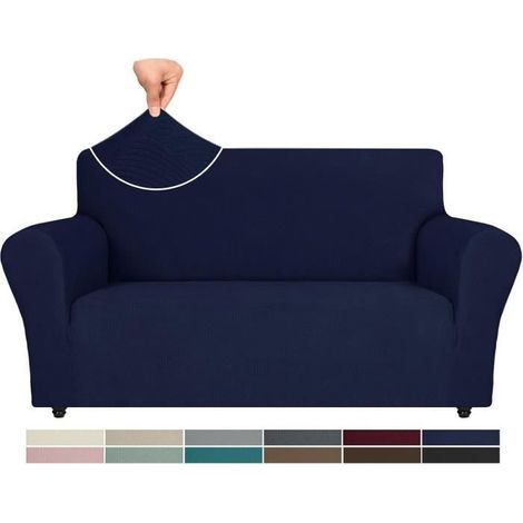 (Blau) 2-Sitzer-Sofabezug mit Armlehnen, Stretch-Sofabezug, Hundesofaschutz, Wintersofabezug, Blau (1/4)