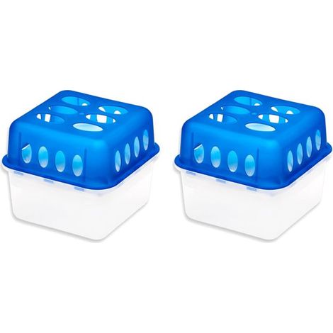Lot de 2 déshumidificateurs absorbeurs d'Humidité carré compact, contenance 400 g - Hauteur 11,5 x Longueur 14 x Profondeur 14 cm (1/5)