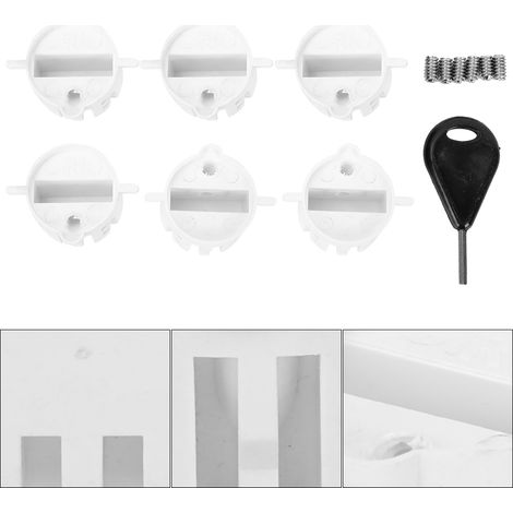 6 pièces Bouchons de Cups en Plastique pour Surfboard, Connecteurs Ronds FCS, Plugs de Dérive G5 avec Clé de Vis (Blanc) (1/5)