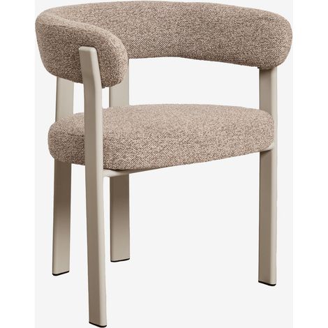 Pack de 4 chaises de salle à manger avec accoudoirs, rembourrées et en fer Jolie SKLUM