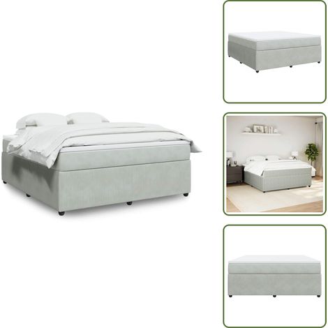 Sommier à lattes de lit et matelas Gris clair 180x200cm Velours - Sommier À Lattes De Lit - Sommiers À Lattes De Lit - Lit - Meuble De Chambre À Coucher (1/5)
