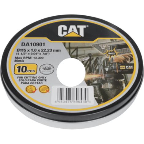 Box di 10 dischi da taglio di acciaio e inox 115x1mm Caterpillar da10901