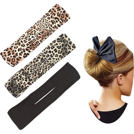 Haaraccessoires für Damen, Dutt im Leoparden-Stil, trendiges Bananen-Dutt-Werkzeug, 3-teiliges Dutt-Accessoire-Set. (1/4)