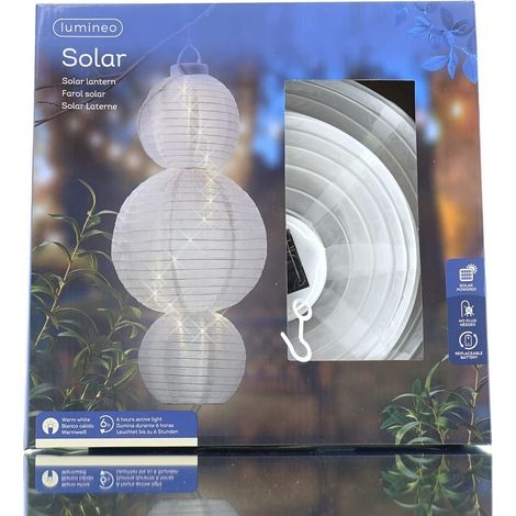 Lumineo Solar Laterne H70 cm warmes weiß (1/2)