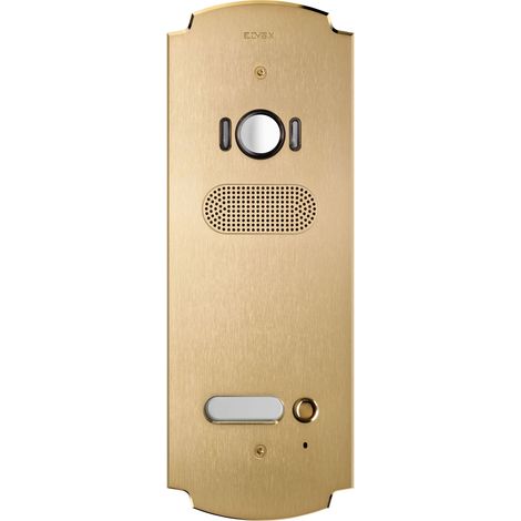 VIMAR - 41621 Patavium 2F+ Plaque A/V 1 bouton. Laiton