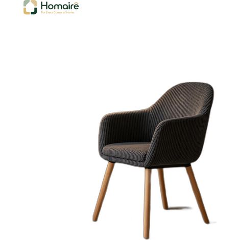 Fauteuil en velours côtelé gris avec accoudoirs 53,5 x 46 x 83.5 cm HOMAIRE (1/5)