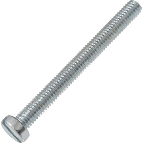 Lot de 50 Vis à métaux à tête cylindrique M4x40 mm à empreinte fendue S - boulon d'assemblage - DIN 84 - dureté 4.8 - en acier zingué - couleur argent (1/5)