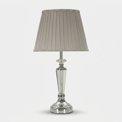 Tischlampe aus Metall, Glas und Stoff Silvery (1/5)