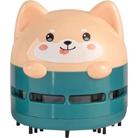 Mini Desktop Vacuum Cleaner, Portable USB Vacuum Cleaner for Office, Cute Cartoon Design, Swivel Duster (Green)
