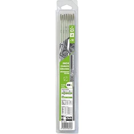 Gys Elettrodi in Acciaio Inossidabile 2 5 Mm 308L 10 Diametro 2 5 Mm 082328