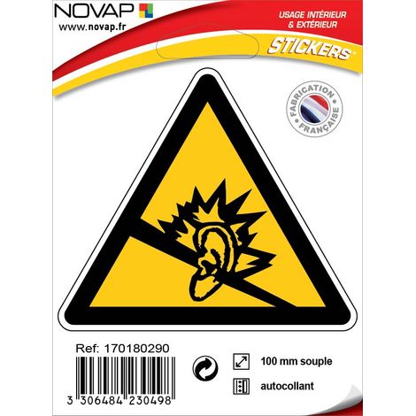 Panneau Danger du au bruit - Adhésif Triangle 100mm - 4230498