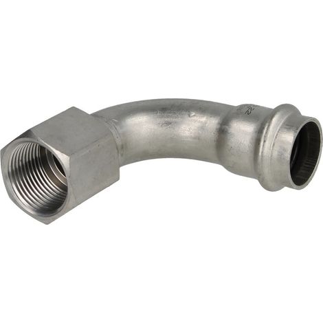 Raccord à sertir en inox coude 22 mm x 3/4’’ FF contour V