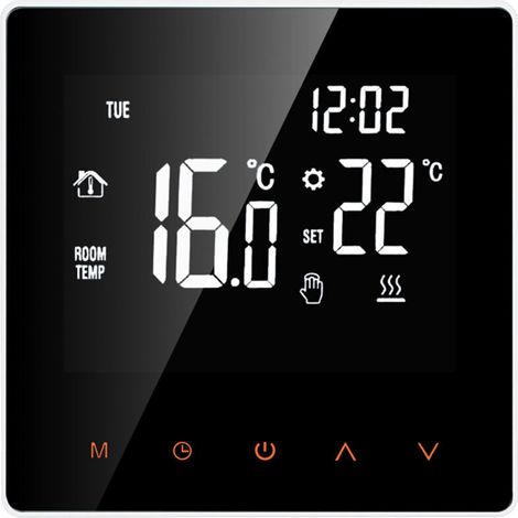 Thermostat intelligent, contrôleur de température numérique, écran tactile LCD programmable par semaine, chauffage au sol électrique, 16 A (1/4)