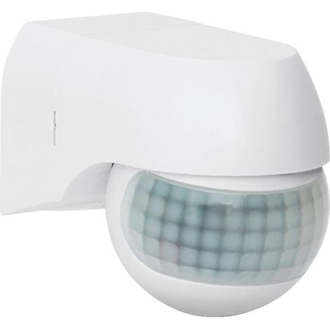 Détecteur de mouvement mini 180° 12m IP44 blanc - ASLO
