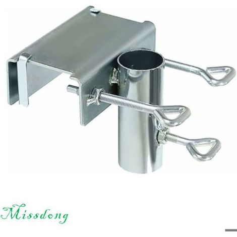 Support Parasol - Pour Balustrade de Balcon - Fixation par Clip - Métal et Plastique - 1 Pièce (1/4)