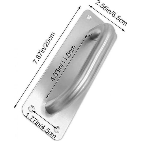 Poignée de porte coulissante en acier inoxydable, poignée de placard carrée, poignée de porte (200X65 Mm) (1/3)