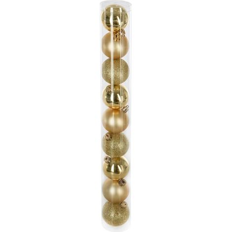 Paris Prix - Lot De 9 Boules De Noël colorama 6cm Or