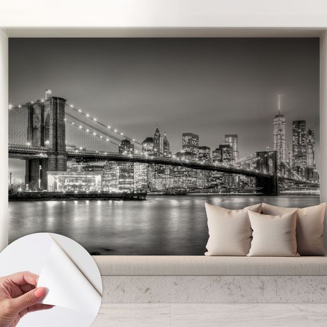 Tapete Selbstklebend - abwaschbar - Tapete mit Motiv - trendige Wanddeko - elegant Fototapete Großstadtbrücke 208x146 cm (1/5)