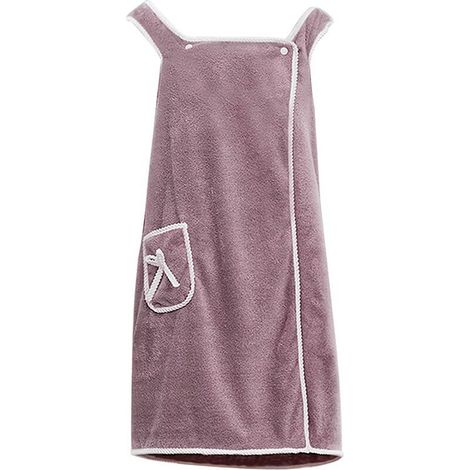 VURAHOME – Damen-Bademantel/Handtuch aus Korallenfleece, dickes, ärmelloses Strandkleid, schnelltrocknend, elastisch, für Mädchen, Saunatuch, Bademantel (1/5)