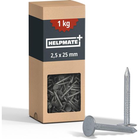 Clous, vis et fixations pour carton bitumé 2,5x25 mm galvanisés mécaniquement 1 kg petit clou pour carton bitumé type B Clous pour carton bitumé DIN 1160 B (1/5)