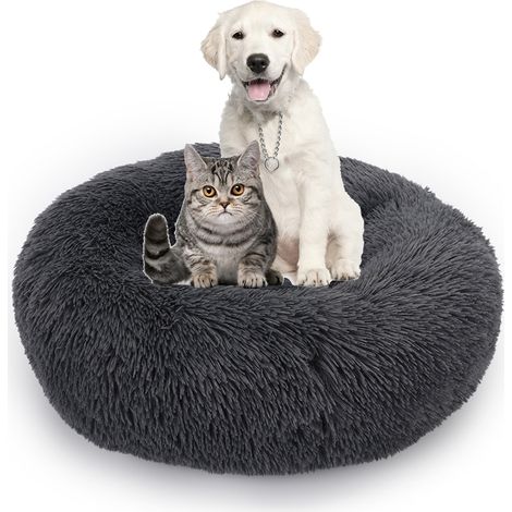 Lit Pour Chat - Coussin Ronde En Peluche Anti-dérapant - Lavable En Machine - Pour Chaton Chien Petit Race - 50 cm (1/5)