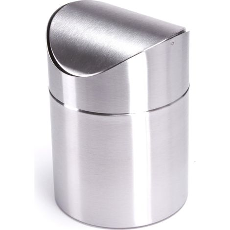 Tischabfalleimer, Küchenabfalleimer, Kosmetikabfalleimer, Edelstahl-Schwingdeckel