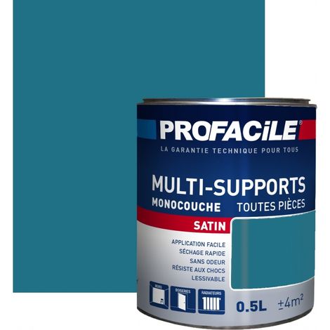 Peinture murale satinée 0.5L – Sans odeur – Séchage rapide 30 min – Pour murs, plafonds, boiseries, radiateurs – Plusieurs teintes